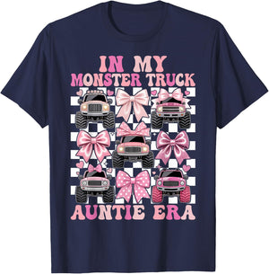 Coquette Monster Truck Auntie T-Shirt - T-Shirt | Navy