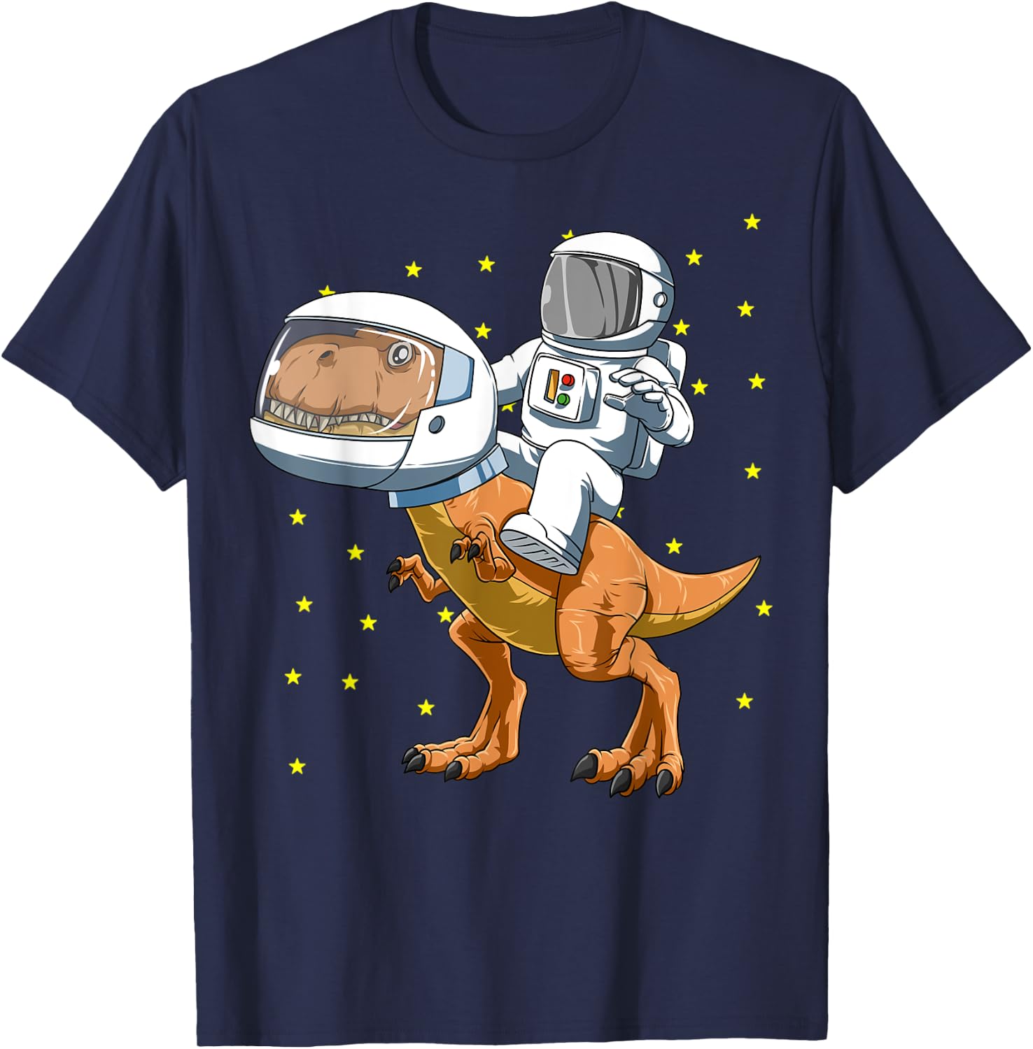 Astronaut Riding Dinosaur Astronaut Dinosaur Space Lovers T-Shirt - T-Shirt | Navy