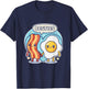Cute Kawai Bacon Egg Breakfast Besties BFF Friends Couples T-Shirt - T-Shirt | Navy
