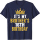 It's My Brother's 16th Birthday 16 Years Old Family Matching T-Shirt - T-Shirt | Navy