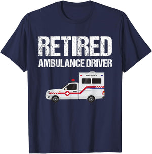 Funny Retro Retired Ambulance Driver Vintage T-Shirt - T-Shirt | Navy