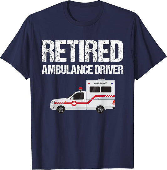 Funny Retro Retired Ambulance Driver Vintage T-Shirt - T-Shirt | Navy
