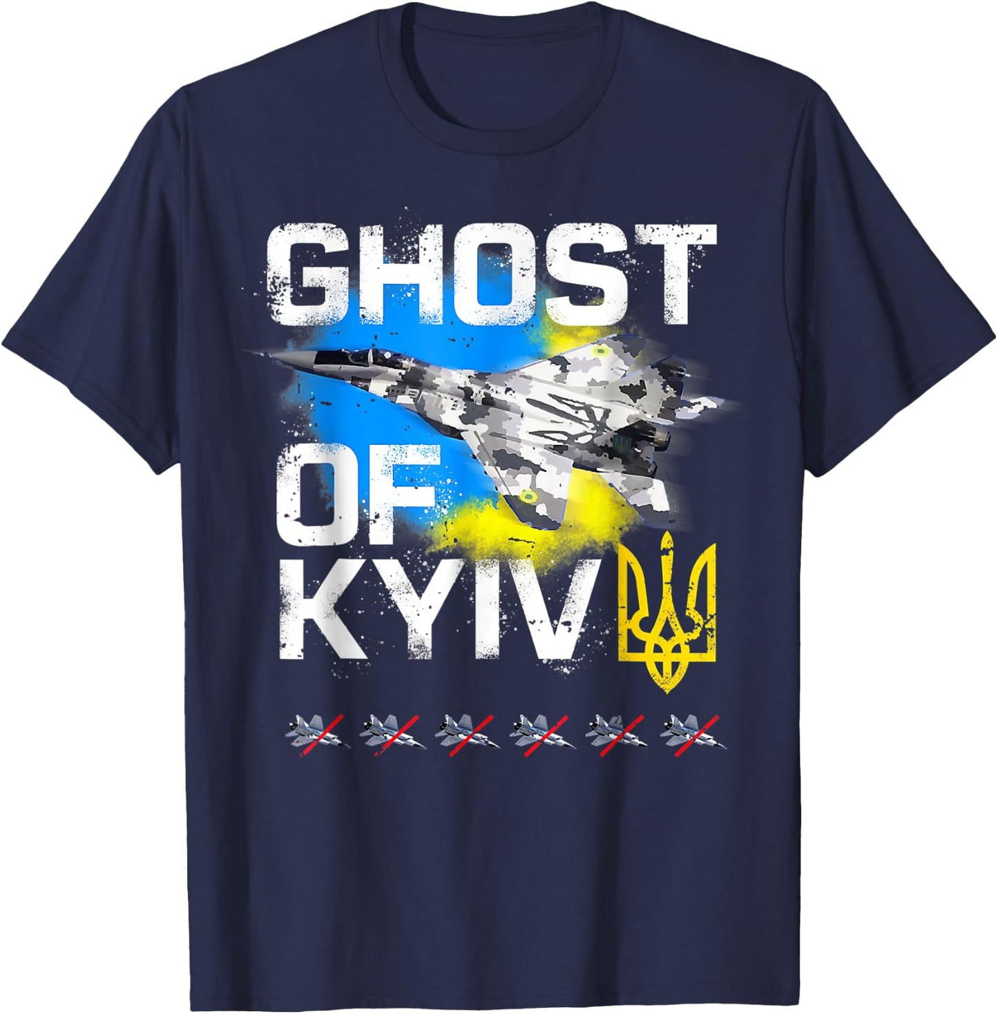 The Ghost Of Kyiv I Stand With Ukraine T-Shirt - T-Shirt | Navy