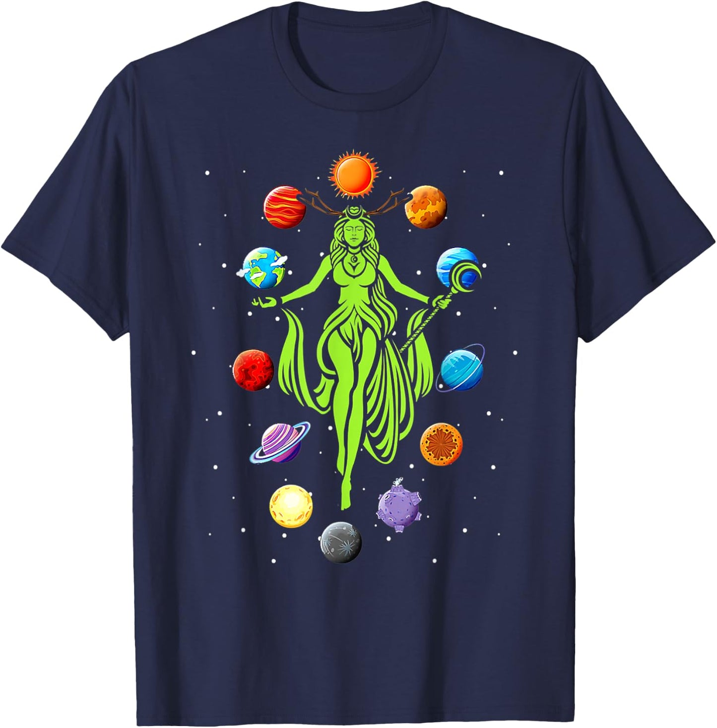 Gaia Greek Goddess Mother Earth Day Hippie Nature T-Shirt - T-Shirt | Navy