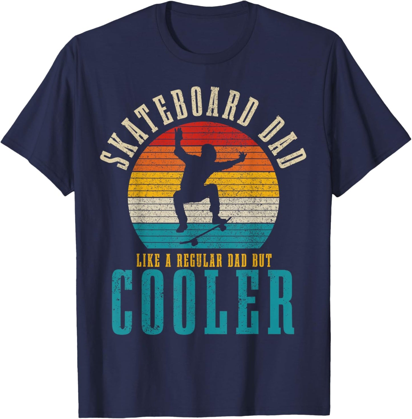 Skateboard Dad Funny Vintage Skating Skater T-Shirt - T-Shirt | Navy