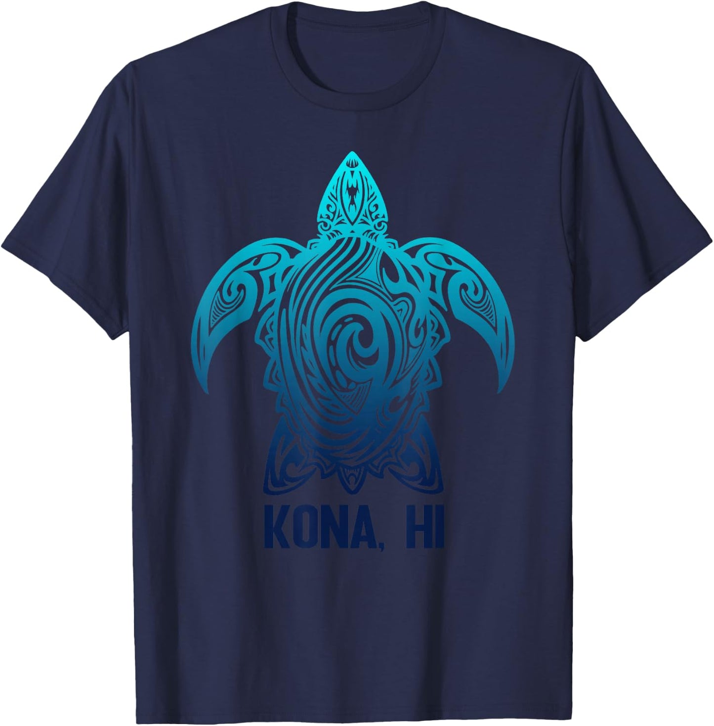 Kona Hawaii Tribal Turtle Hawaiian Surfer Diving T-Shirt - T-Shirt | Navy