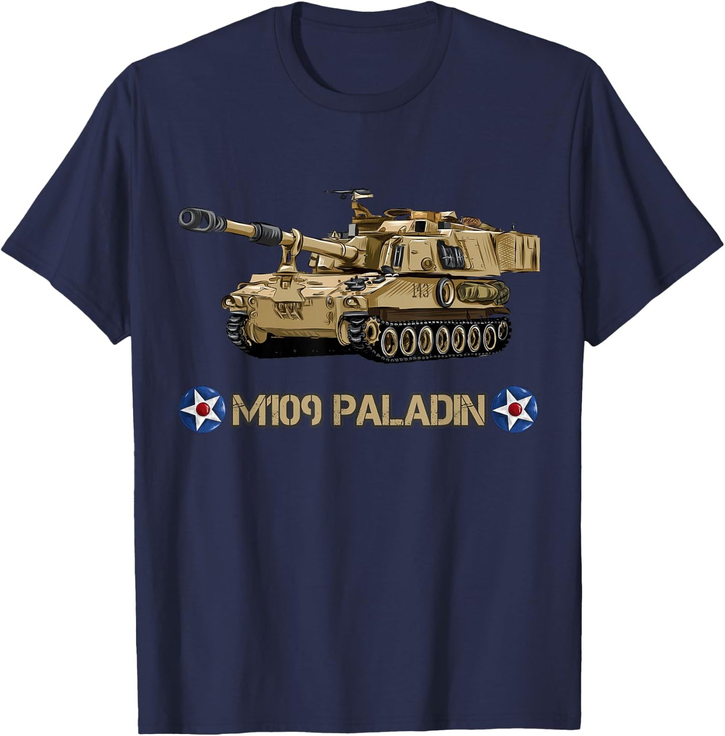 American Self Propelled Artillery M109 Paladin T-Shirt - T-Shirt | Navy