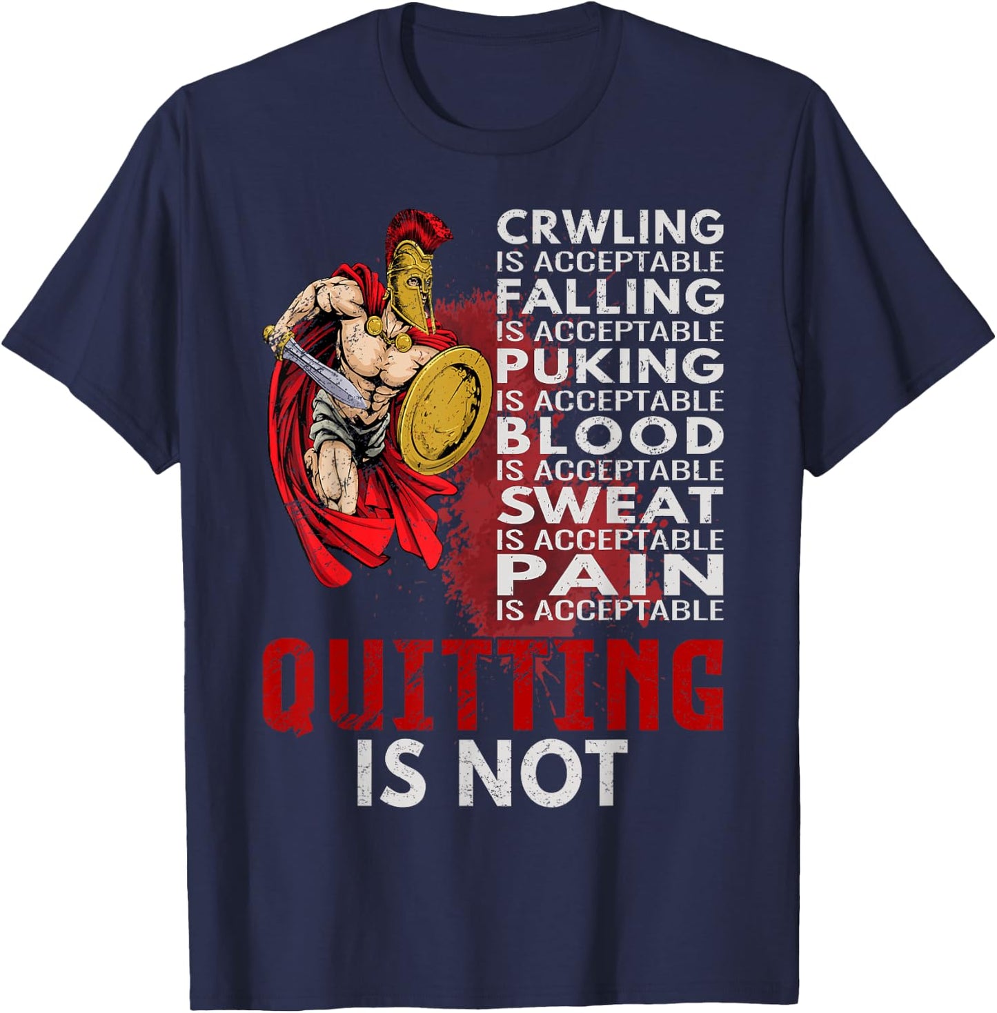 Spartans never quit Ancient Greece Warriors Sparta T-Shirt - T-Shirt | Navy