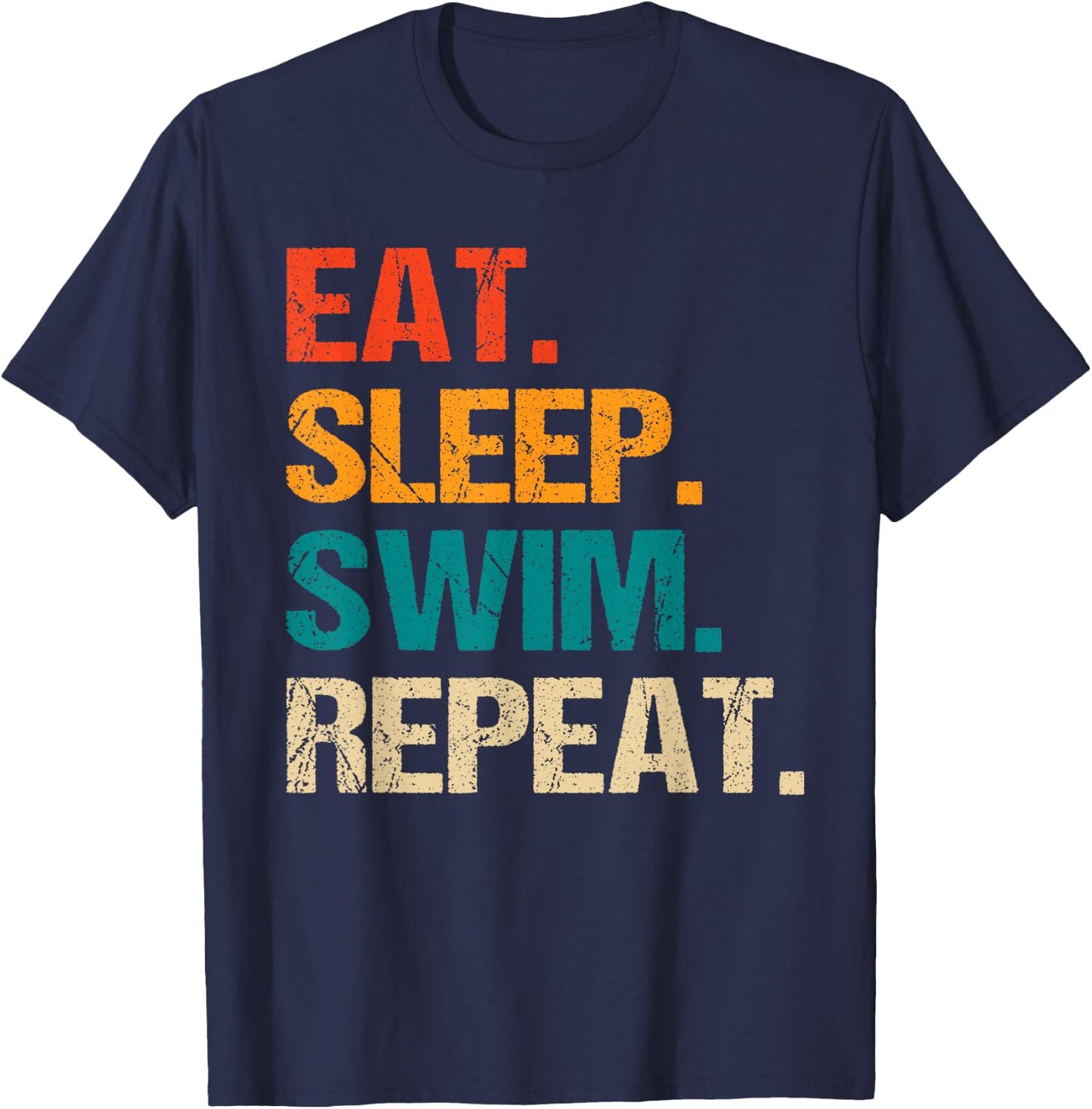 Eat Sleep Swim Repeat Pool Swimmer Water Polo Swimming T-Shirt - T-Shirt | Navy