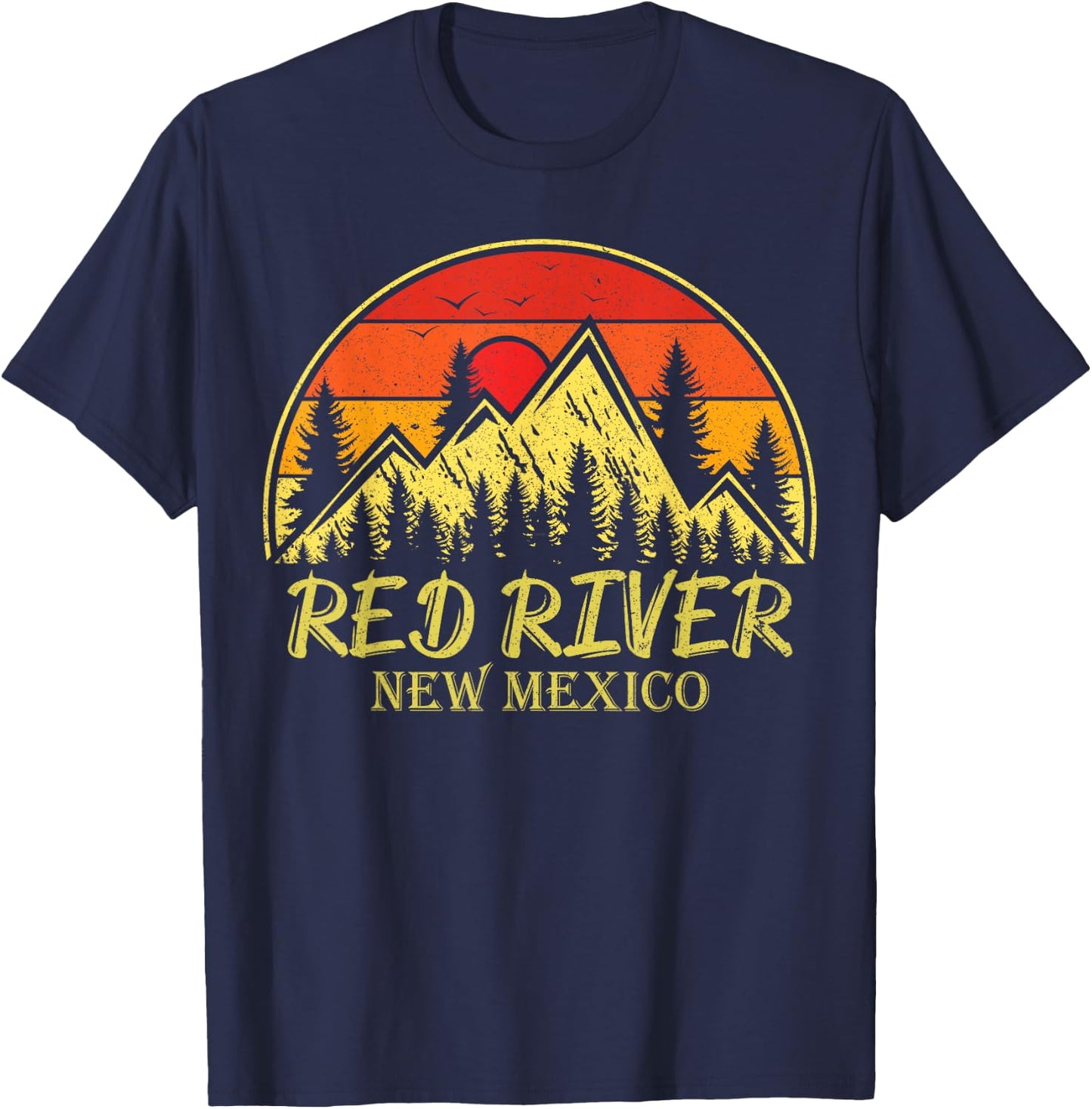 Vintage Red River New Mexico NM Mountains Hiking Souvenir T-Shirt - T-Shirt | Navy