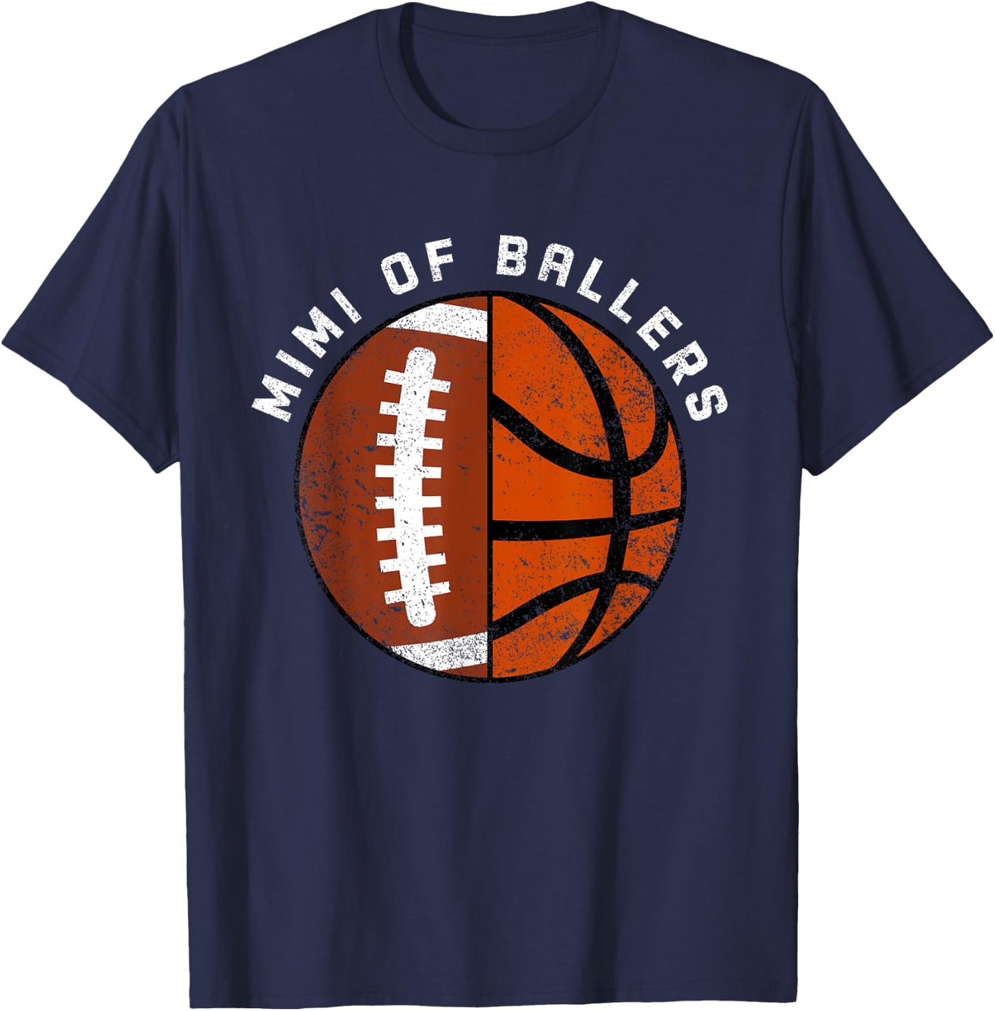 Mimi Of Ballers Funny Football Basketball Mimi T-Shirt - T-Shirt | Navy