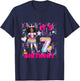 7th Birthday shirt Girls 7 yr African American 7th B-day T-Shirt - T-Shirt | Navy