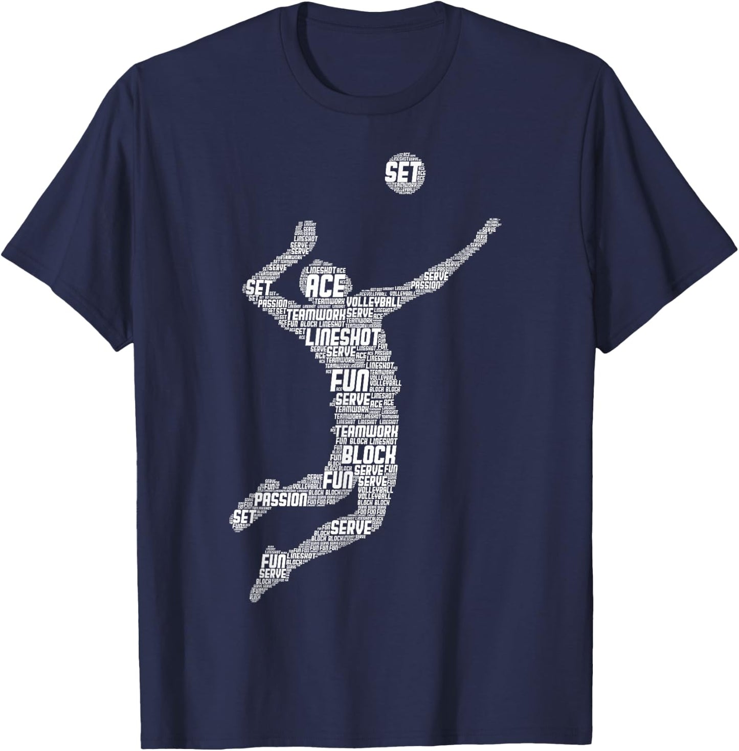 Volleyball Player Boys Youth Men T-Shirt - T-Shirt | Navy