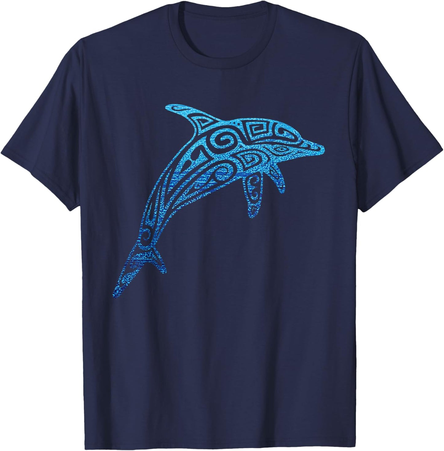 Hawaiian Dolphin Tribal Polynesian Tattoo Beach Vacation T-Shirt - T-Shirt | Navy