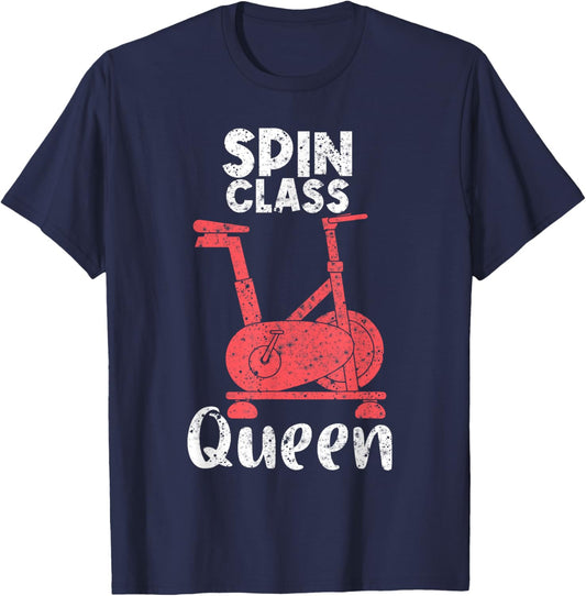 Spin Class Queen Funny Spinning Class Fitness Exercise T-Shirt - T-Shirt | Navy