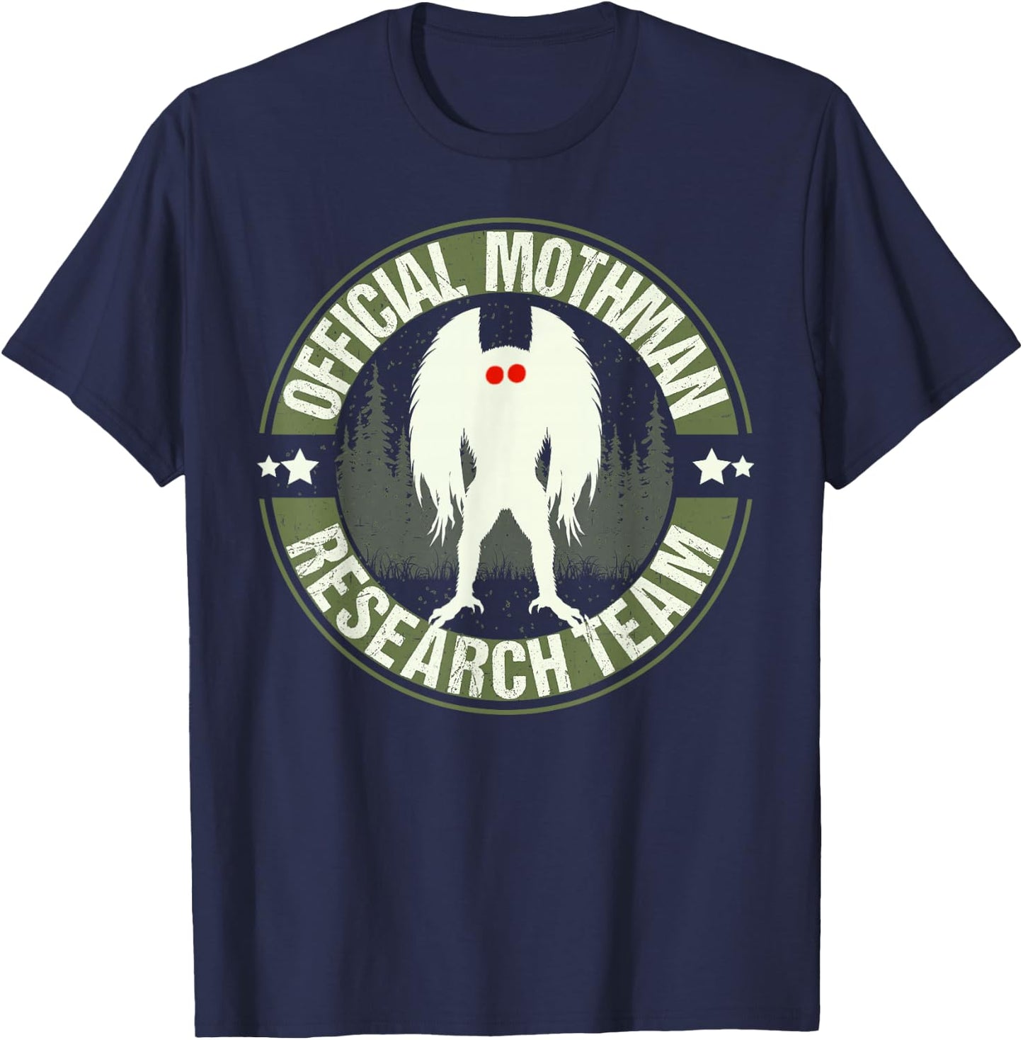 Mothman Research Team! Cool Cryptid Men Women Search Mothman T-Shirt - T-Shirt | Navy