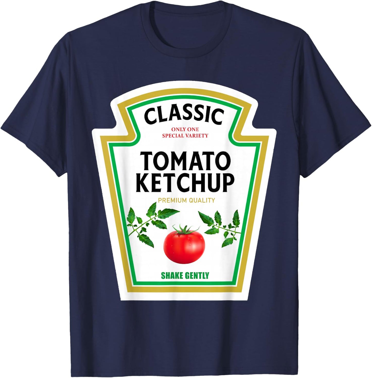 Ketchup Halloween 2024 Costume Matching Mustard Condiments T-Shirt - T-Shirt | Navy