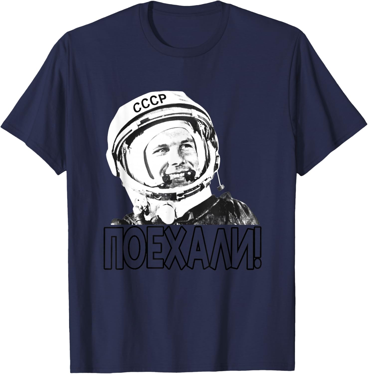 Gagarin, Astronaut, Space | USSR, Russia T-Shirt - T-Shirt | Navy