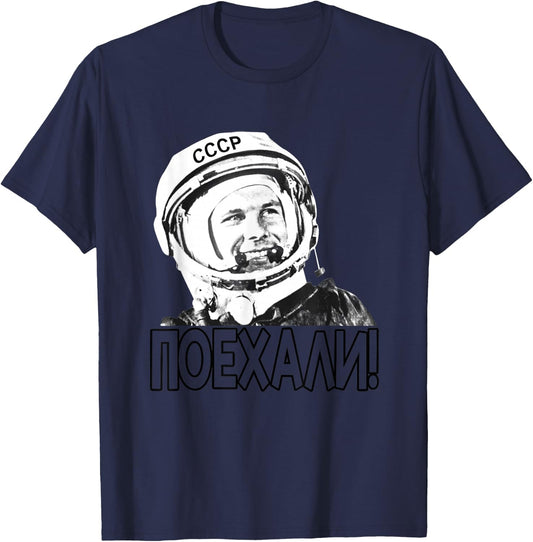 Gagarin, Astronaut, Space | USSR, Russia T-Shirt - T-Shirt | Navy