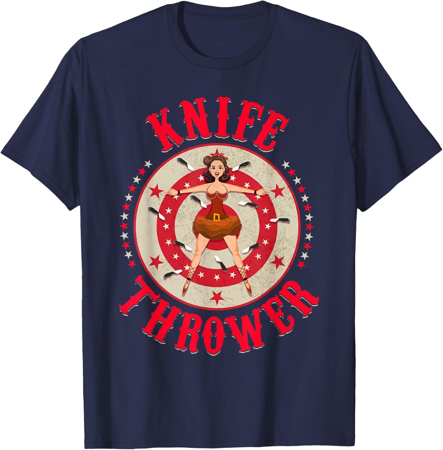 Circus - Circus Costume - Circus Knife Thrower Costume T-Shirt - T-Shirt | Navy
