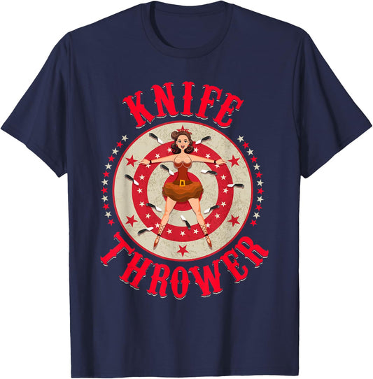 Circus - Circus Costume - Circus Knife Thrower Costume T-Shirt - T-Shirt | Navy