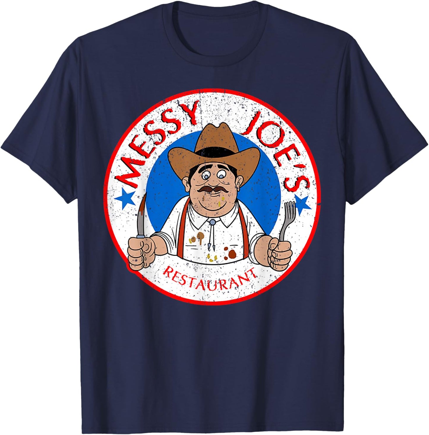 Vintage Messy Joes Restaurant T-Shirt - T-Shirt | Navy