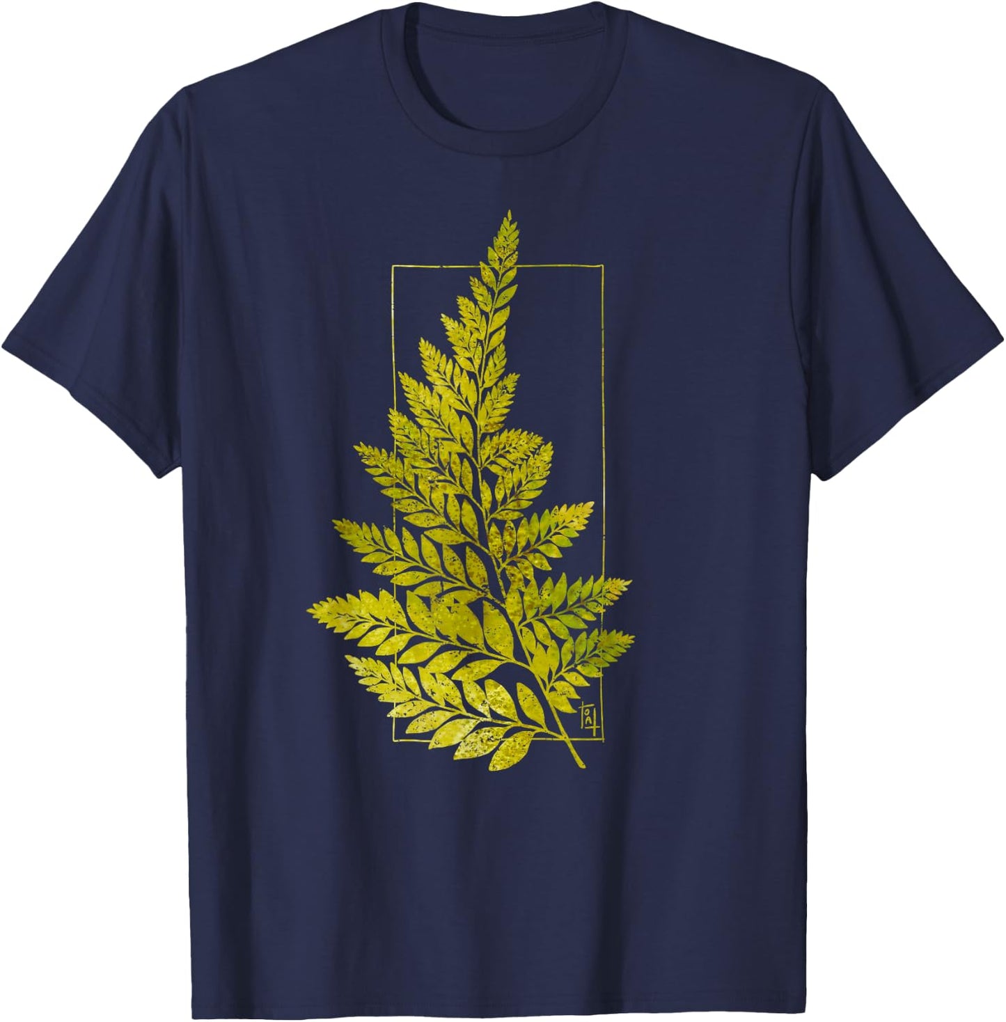 Fern Blockprint II T-Shirt - T-Shirt | Navy