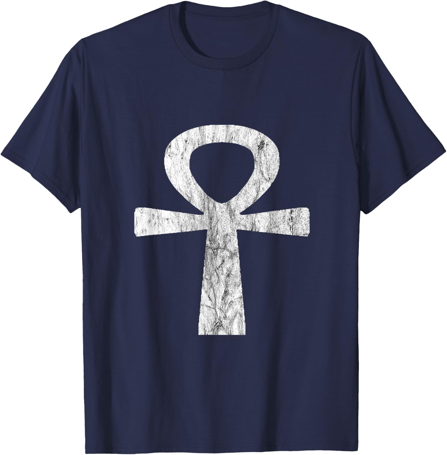 Ankh Cross Vintage Sacred Egypt Ancient Egyptian Art T-Shirt - T-Shirt | Navy