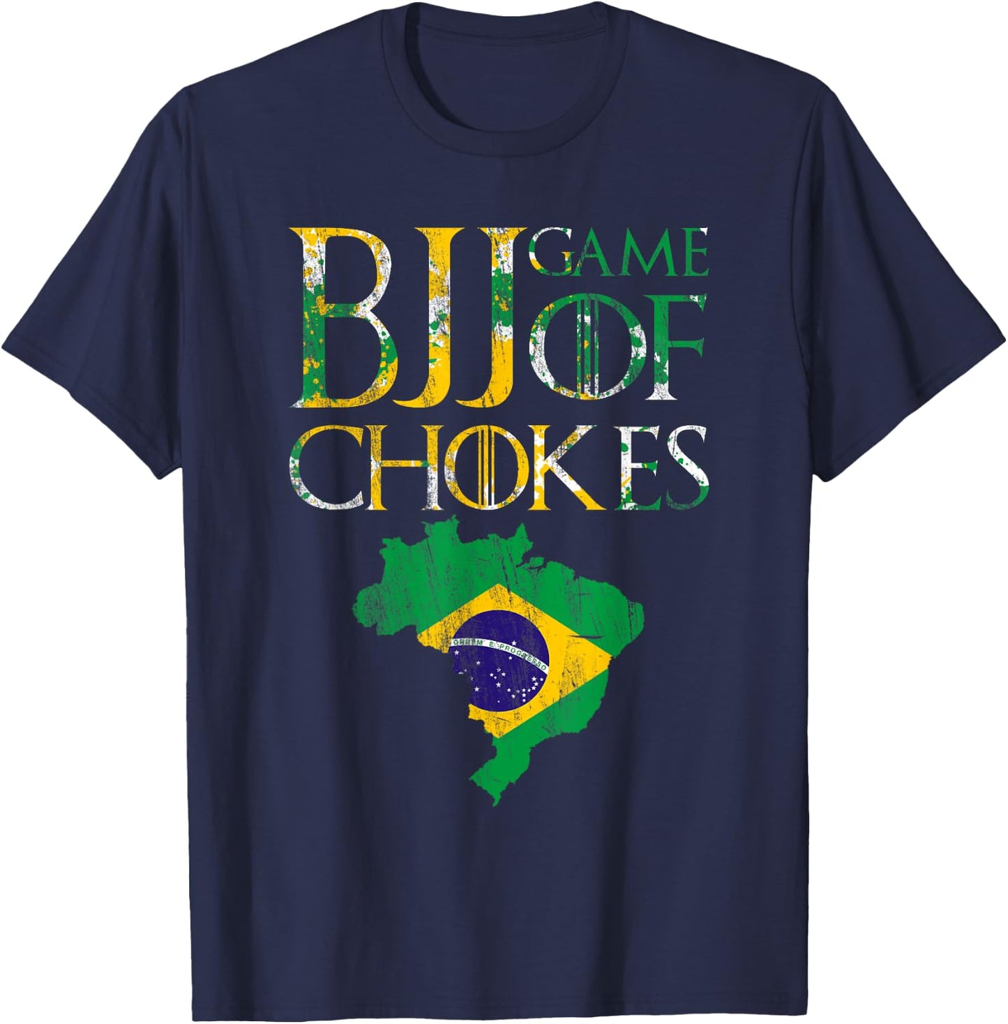 BJJ-Brazilian Jiu Jitsu Retro graphics T-Shirt - T-Shirt | Navy