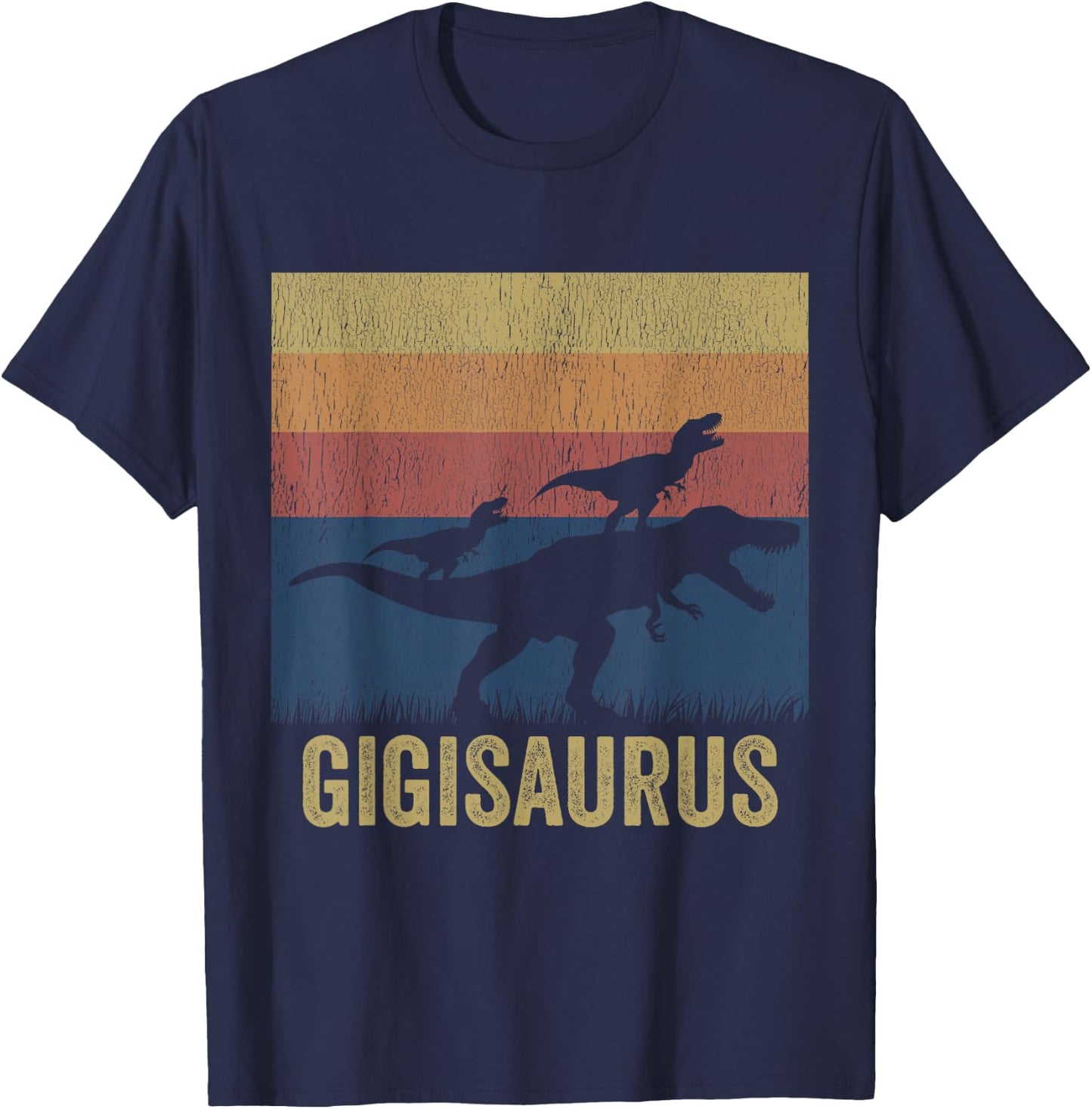 Gigisaurus T Rex Dinosaur Gigi Saurus Matching Dinosaur T-Shirt - T-Shirt | Navy