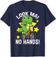 Look Ma No Hands Ride A Bicycle Learning Kids Funny Dinosaur T-Shirt - T-Shirt | Navy