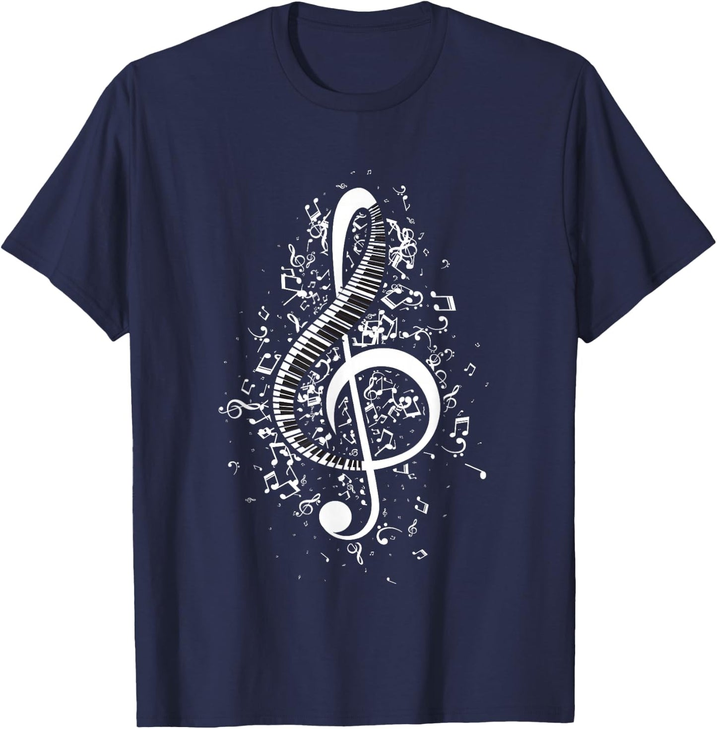 Treble Clef Keys - Piano Player Pianist Classical Music T-Shirt - T-Shirt | Navy