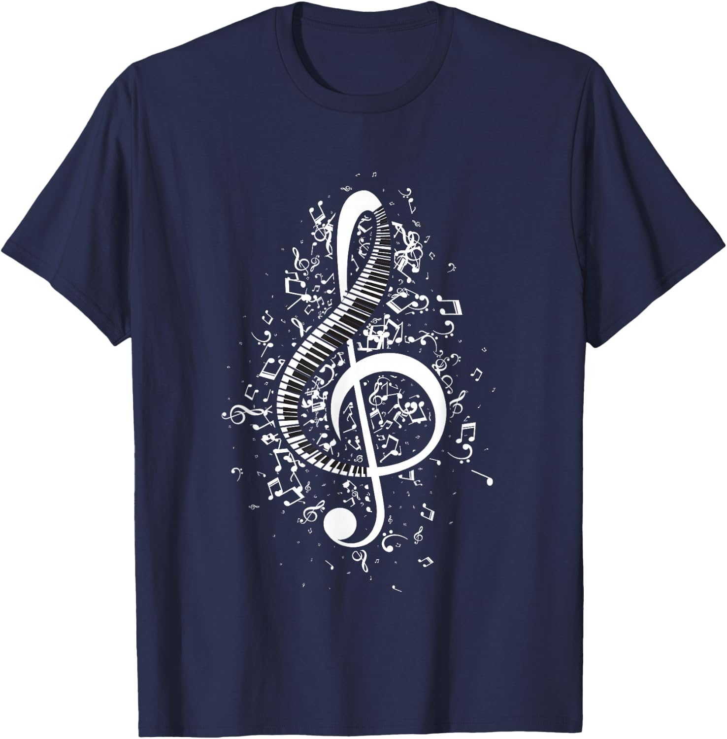 Treble Clef Keys - Piano Player Pianist Classical Music T-Shirt - T-Shirt | Navy