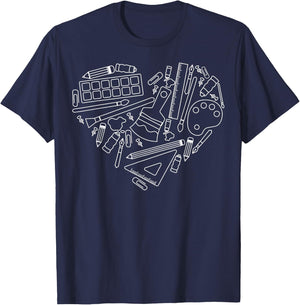 Art Teacher Painting Artist Painter Drawing Student T-Shirt - T-Shirt | Navy