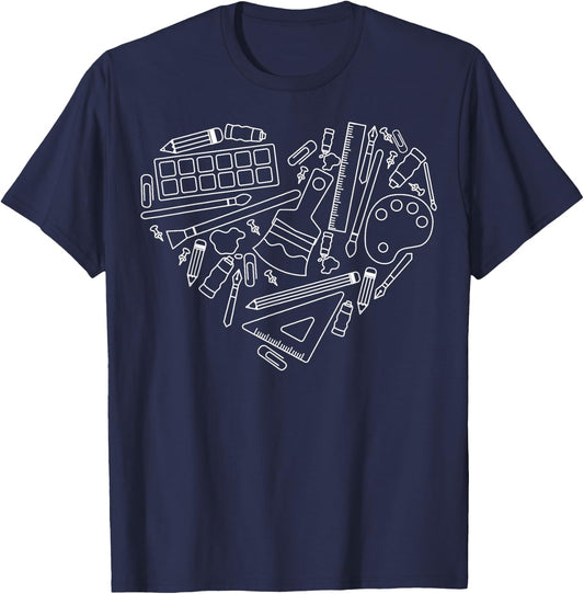 Art Teacher Painting Artist Painter Drawing Student T-Shirt - T-Shirt | Navy