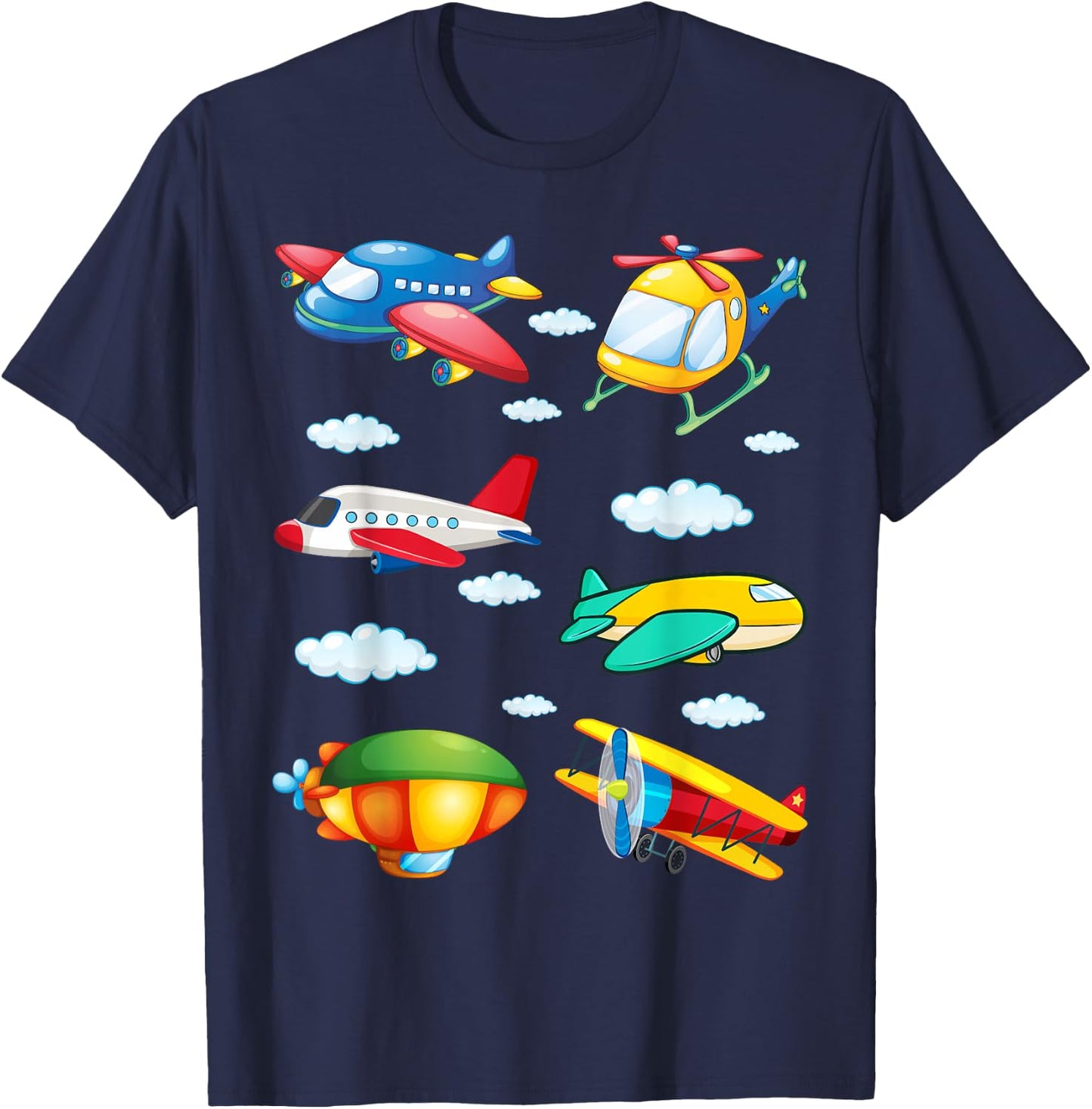 Types of Airplanes Boys Planes Future Pilot T-Shirt - T-Shirt | Navy