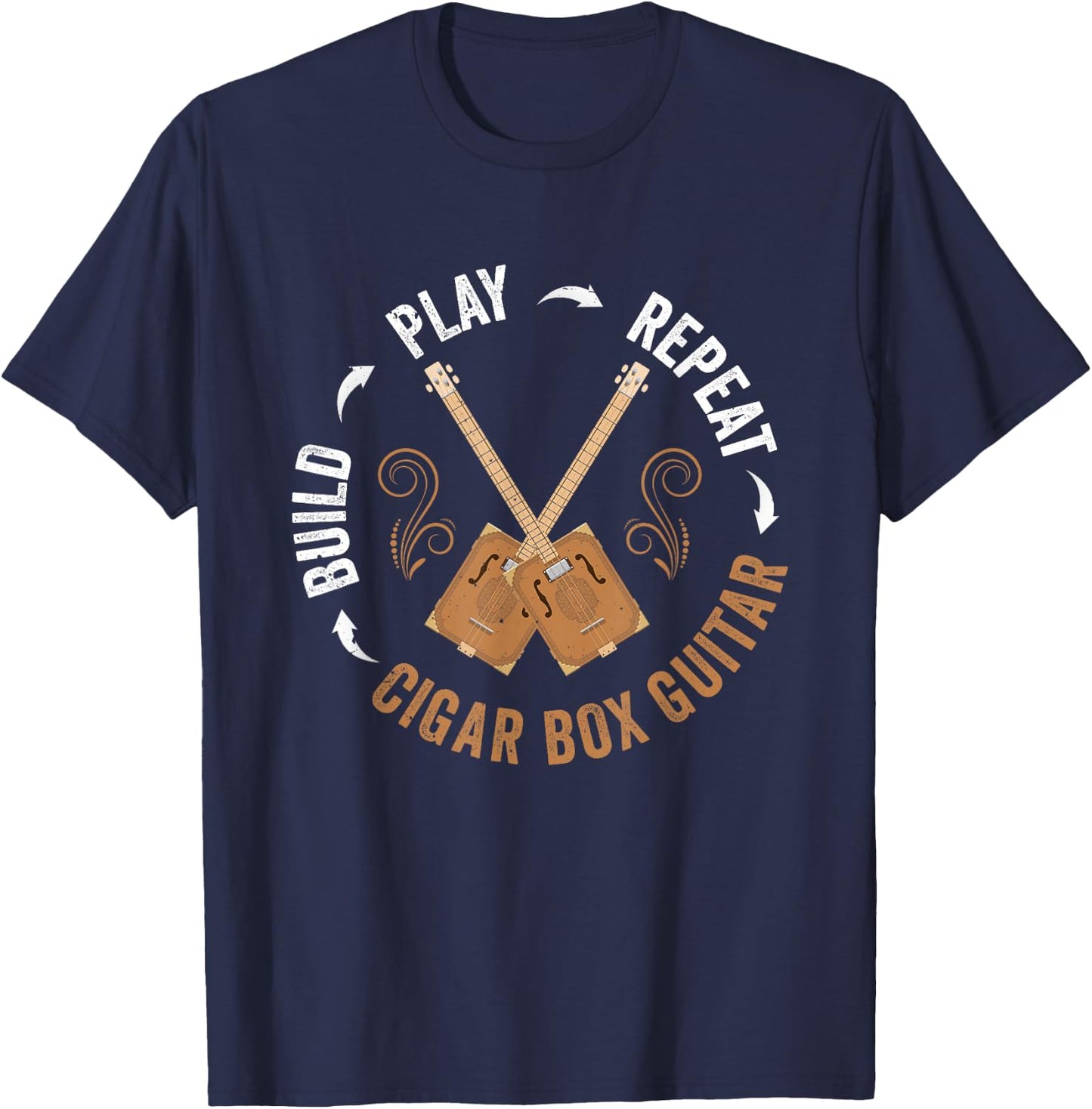 Cigar Box Guitar Cigar Box Guitar T-Shirt - T-Shirt | Navy