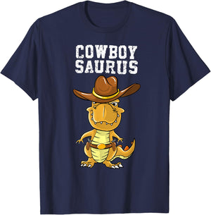 Cool Cowboy Saurus Funny Western Rodeo Dinosaur Lover Gift T-Shirt - T-Shirt | Navy