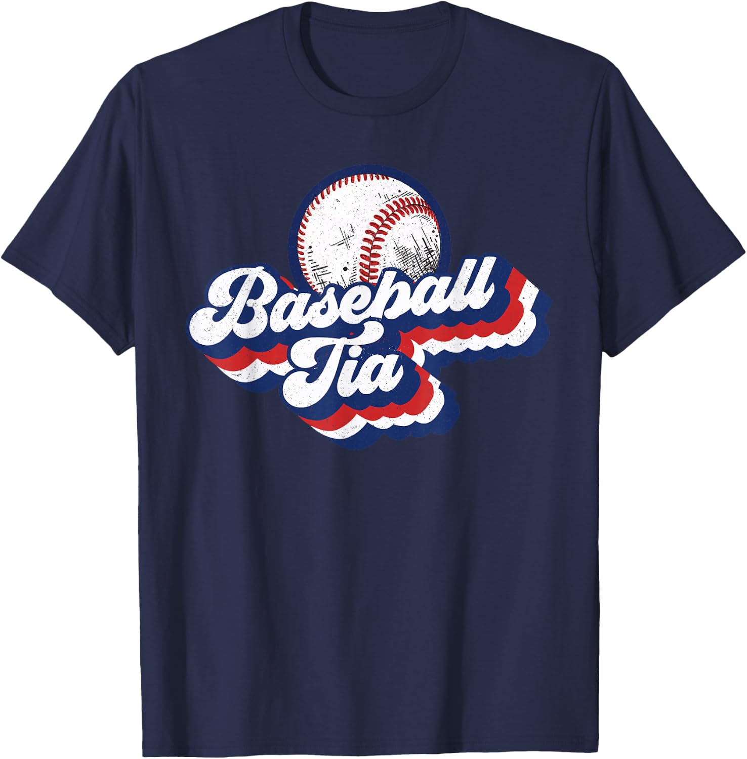 Baseball Tia Grandma Shirt Mother's Day Gift T-Shirt - T-Shirt | Navy