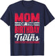 Mom Of The Birthday Twins Celebrate Cute Twin Mother Mommy T-Shirt - T-Shirt | Navy