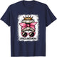Mom Bleached Pageant Mom Messy Bun Hair Happy Mother's Day T-Shirt - T-Shirt | Navy