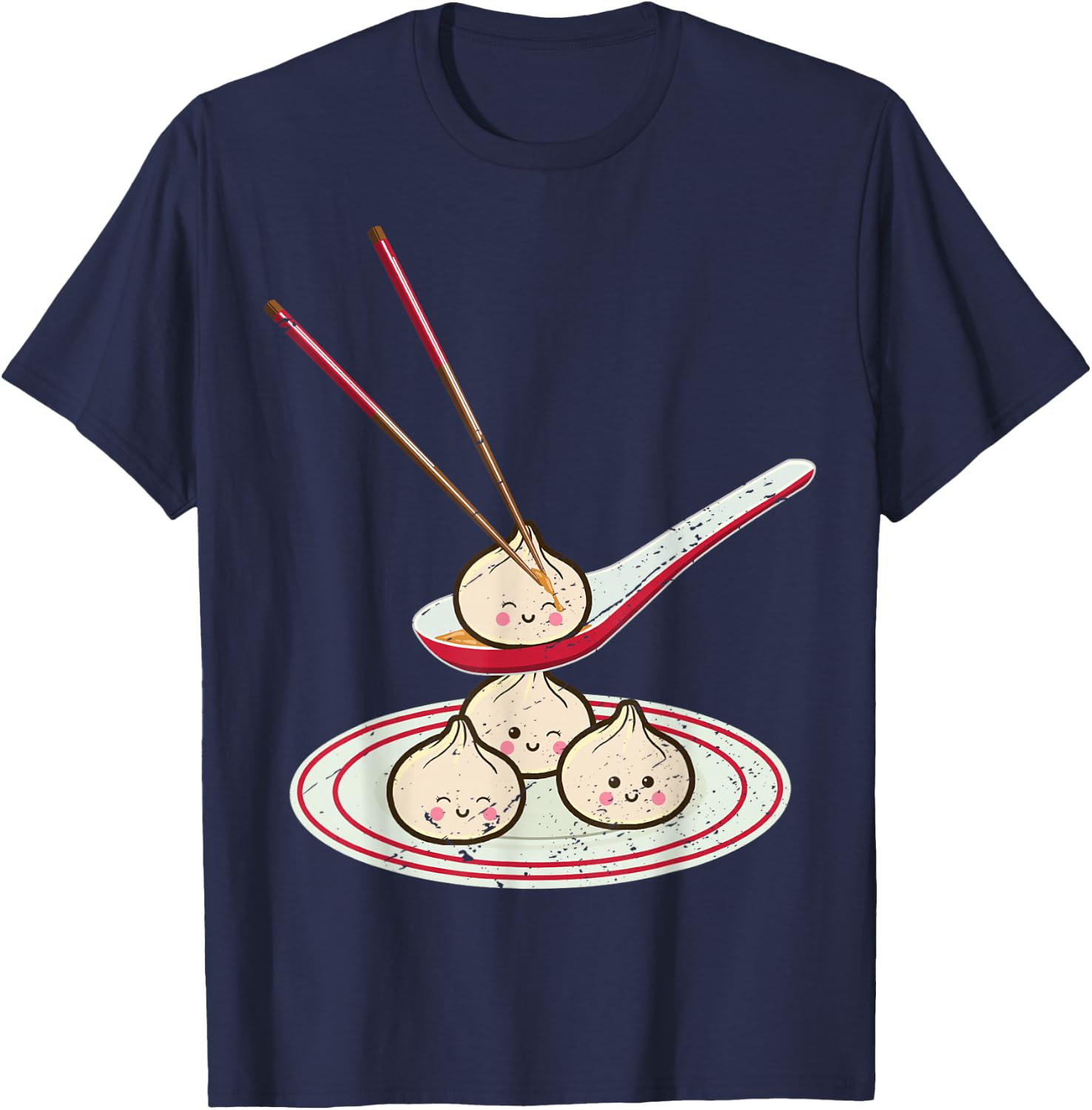 Distressed Soup Dumpling Xiaolongbao chefs T-Shirt - T-Shirt | Navy