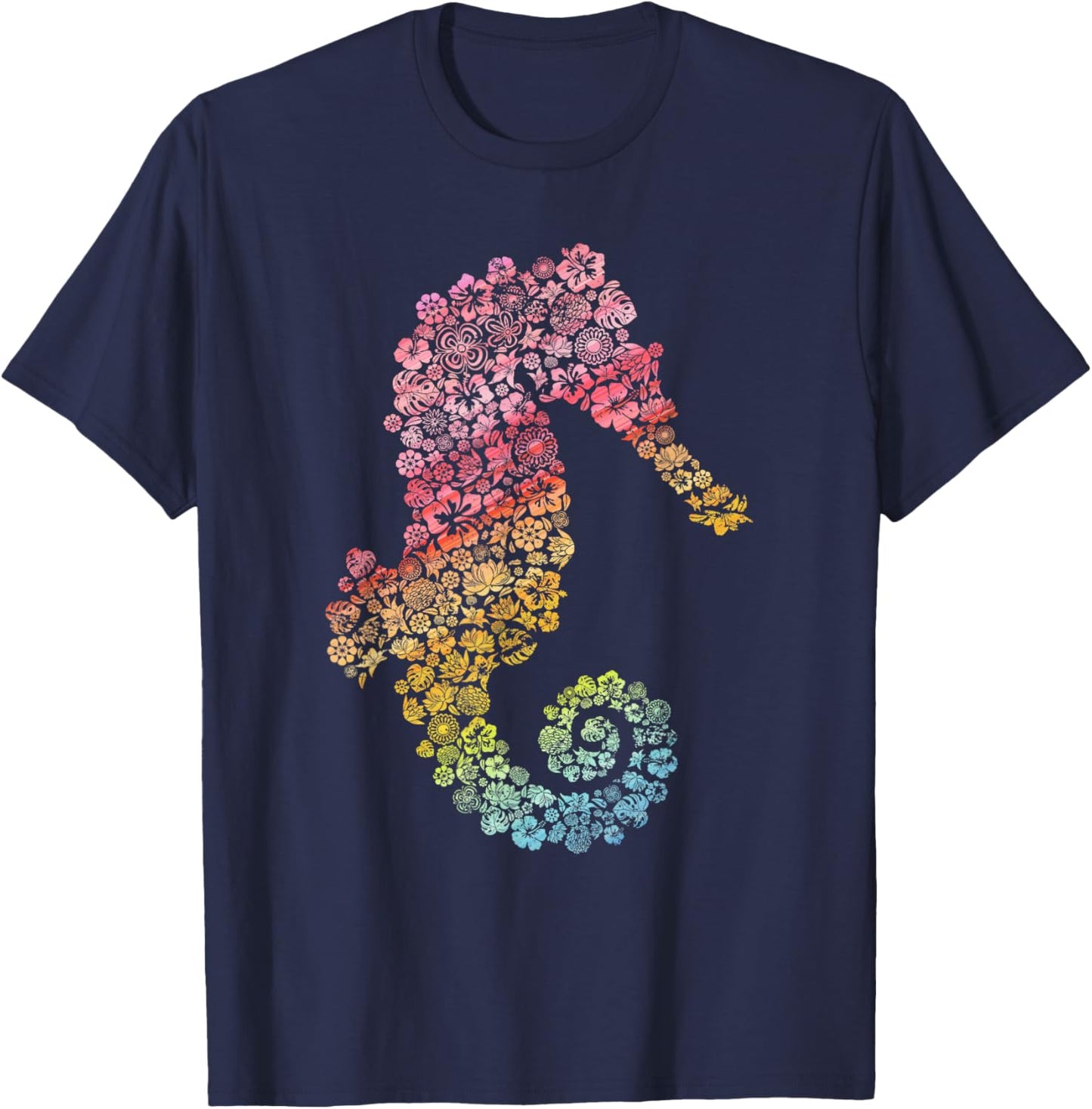 Colorful Seahorse T-Shirt - T-Shirt | Navy