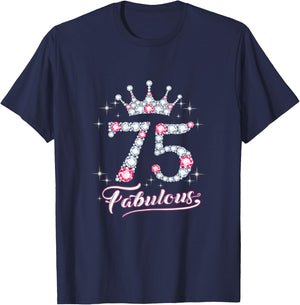 75 And & Fabulous 1946 75Th Birthday Gift T-Shirt - T-Shirt | Navy
