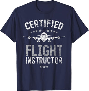 CFI Aviation Flying Certified Flight Instructor T-Shirt - T-Shirt | Navy