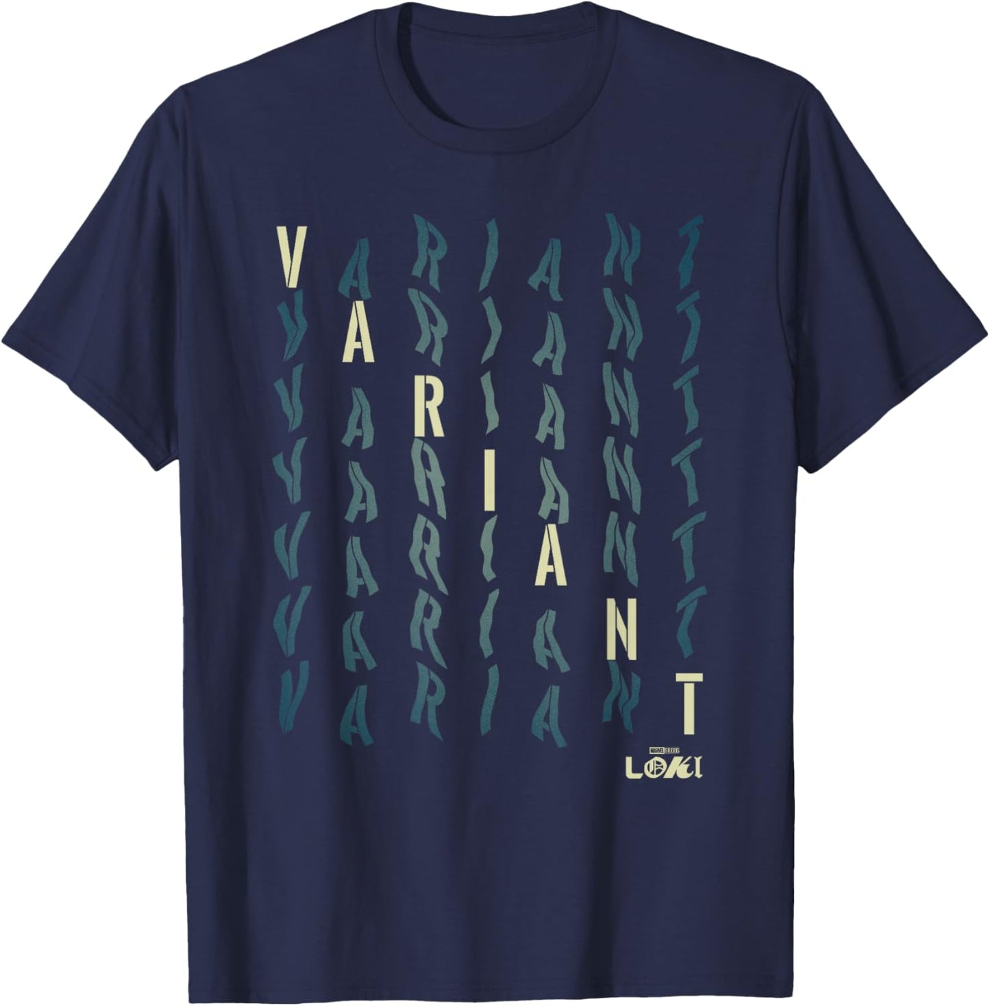 Marvel Loki Variant Wavy Text Stack T-Shirt - T-Shirt | Navy