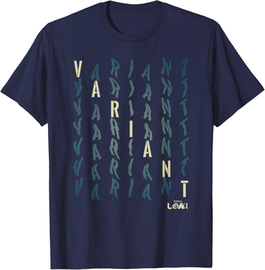 Marvel Loki Variant Wavy Text Stack T-Shirt - T-Shirt | Navy