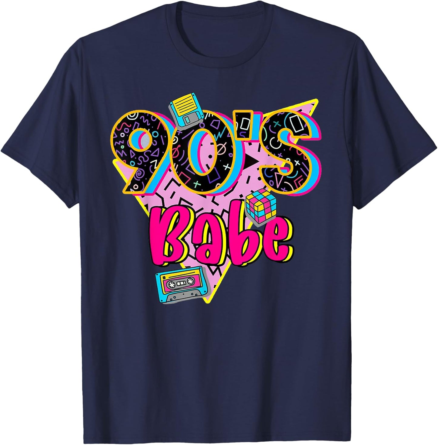 Vintage 90s Baby Party Funny Back To 90s Cassette Nostalgia T-Shirt - T-Shirt | Navy