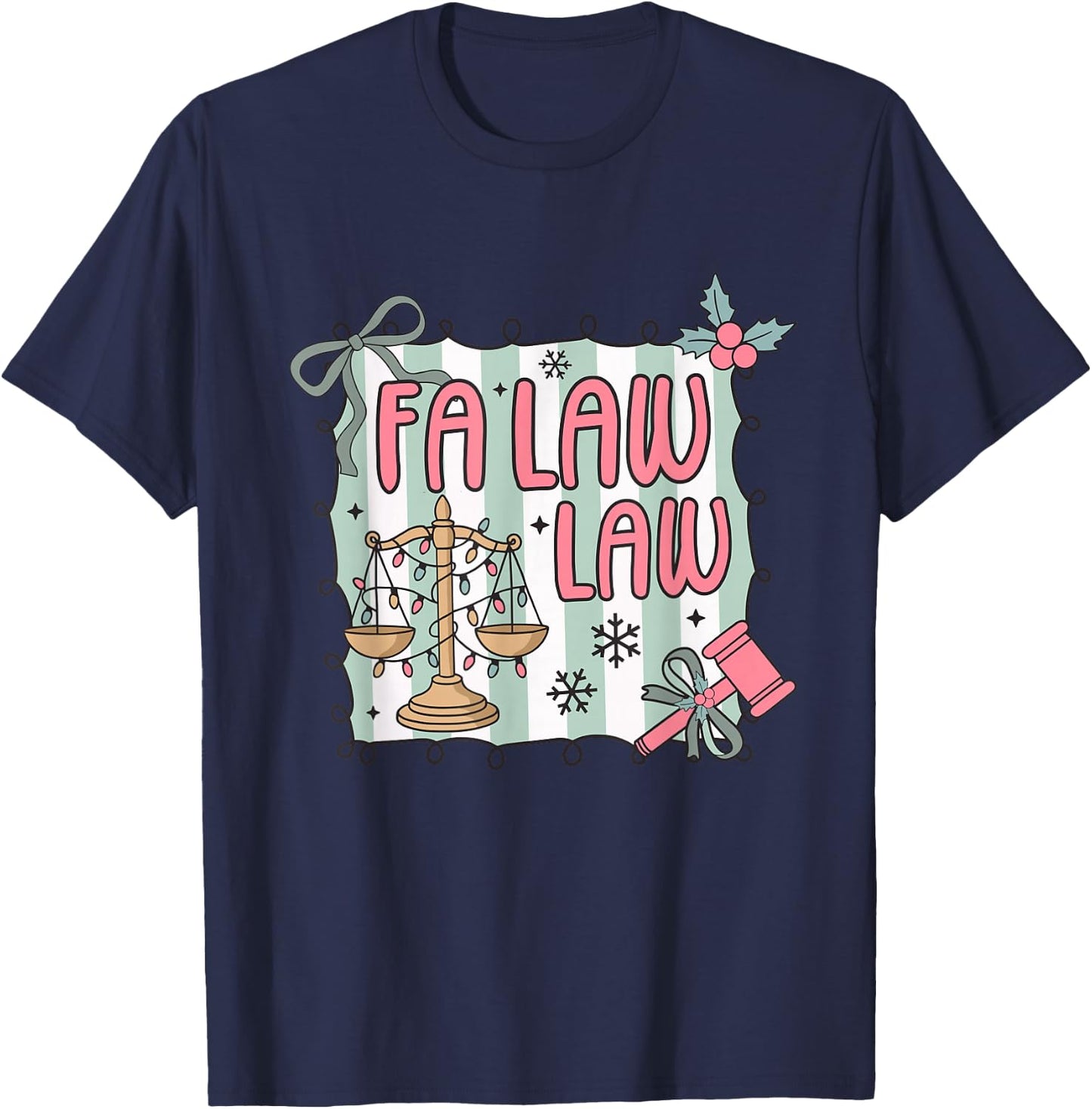 FA Law Law Lawyer Coquette Christmas Santa Judge Xmas Pajama T-Shirt - T-Shirt | Navy