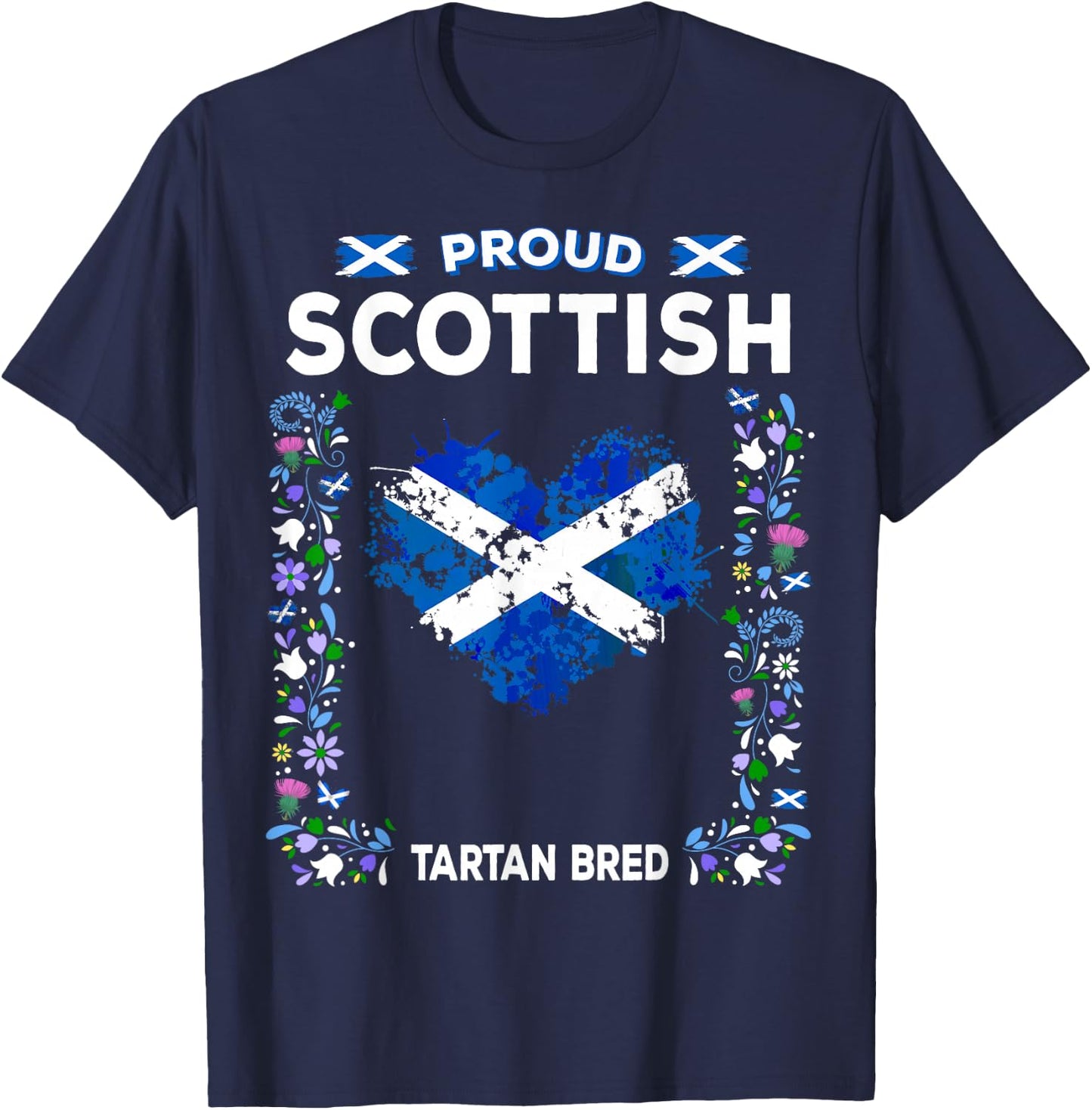 Scottish Flag Outfit Idea Scotland Themed T-Shirt - T-Shirt | Navy